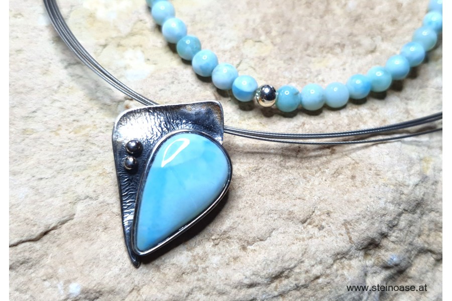Anhänger Larimar 925-Silber inkl. Reif